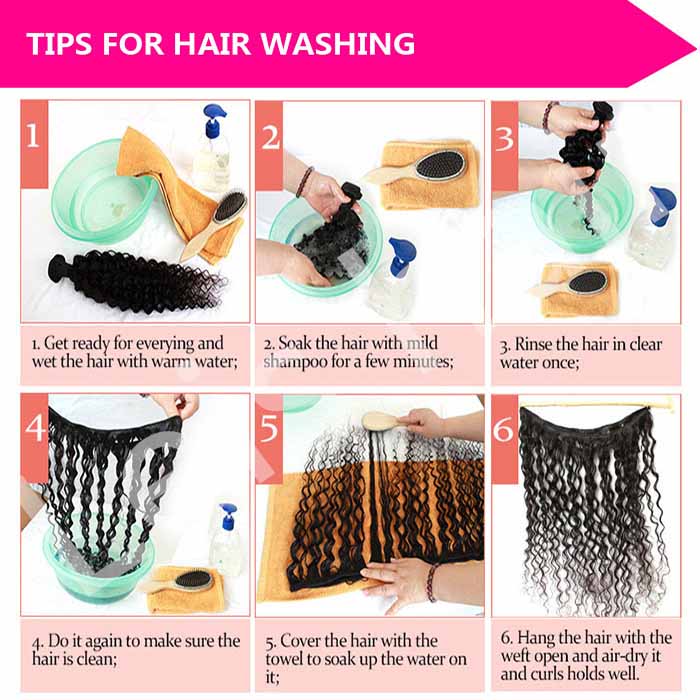 leis hair-human hair-washing