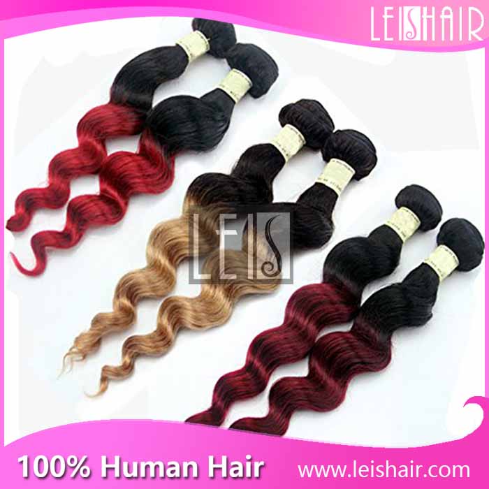 ombre hair loose wave 1b red 2