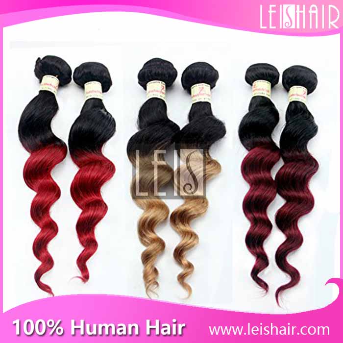 ombre hair loose wave 1b red 3